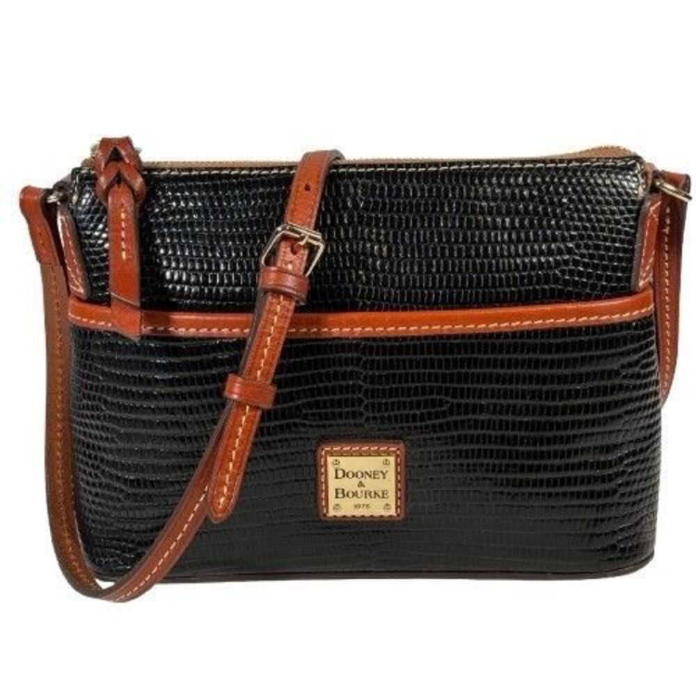 Dooney & Bourke Embossed Lizard Ginger Pouchette Shoulder Crossbody Bag $178